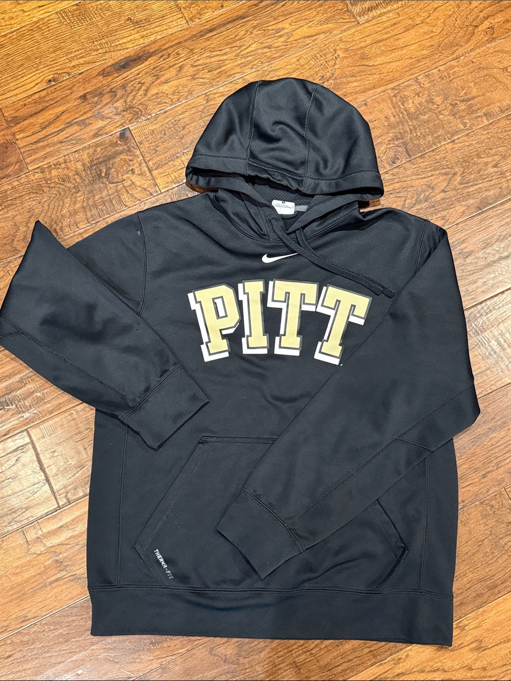 Nike Black Pitt Hoodie with Gold Lettering